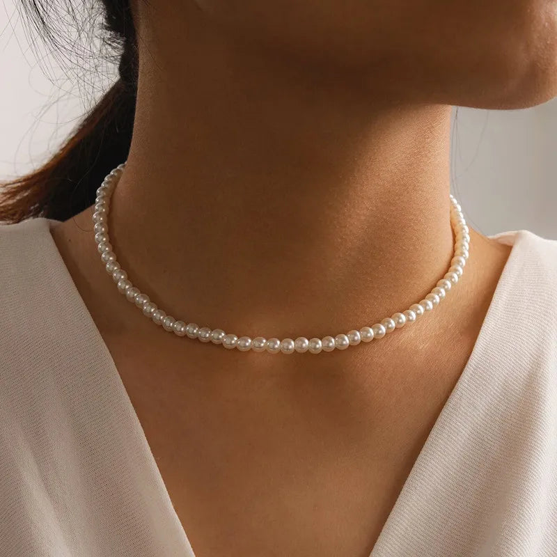 Butterfly Pearl Choker Necklace