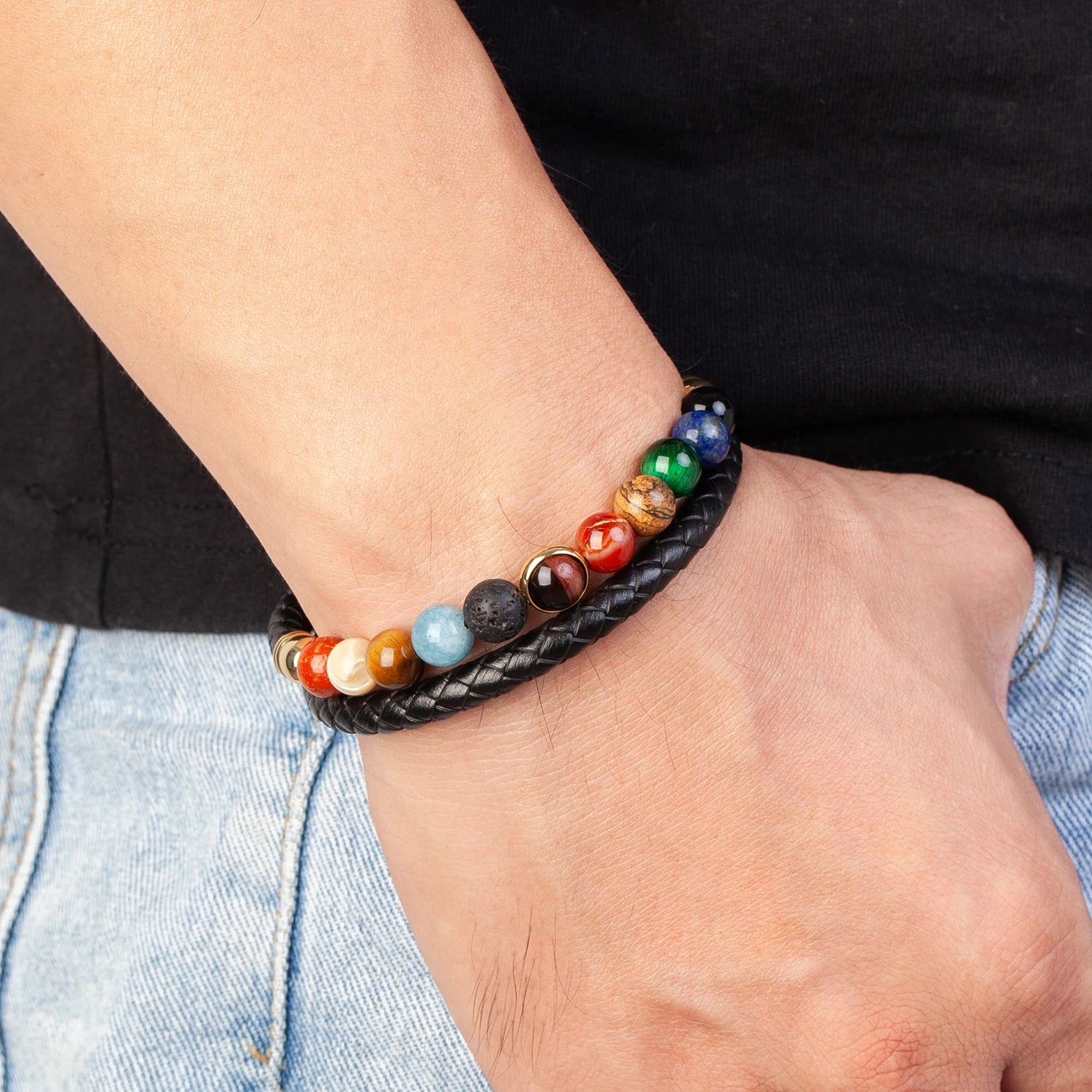 Cosmo Leather Solar System Bracelet
