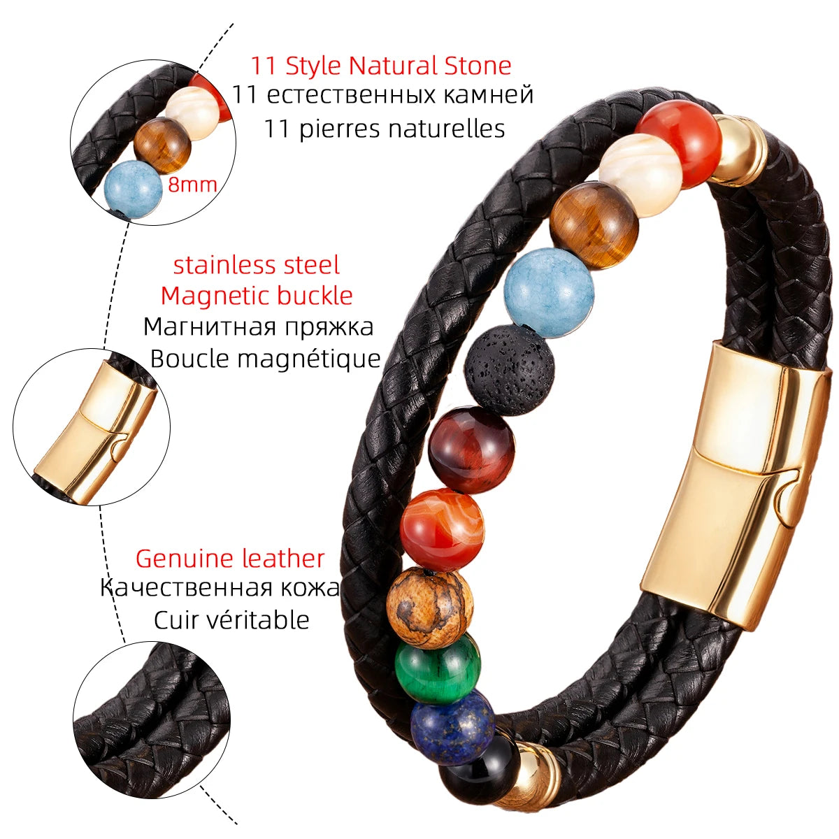 Cosmo Leather Solar System Bracelet