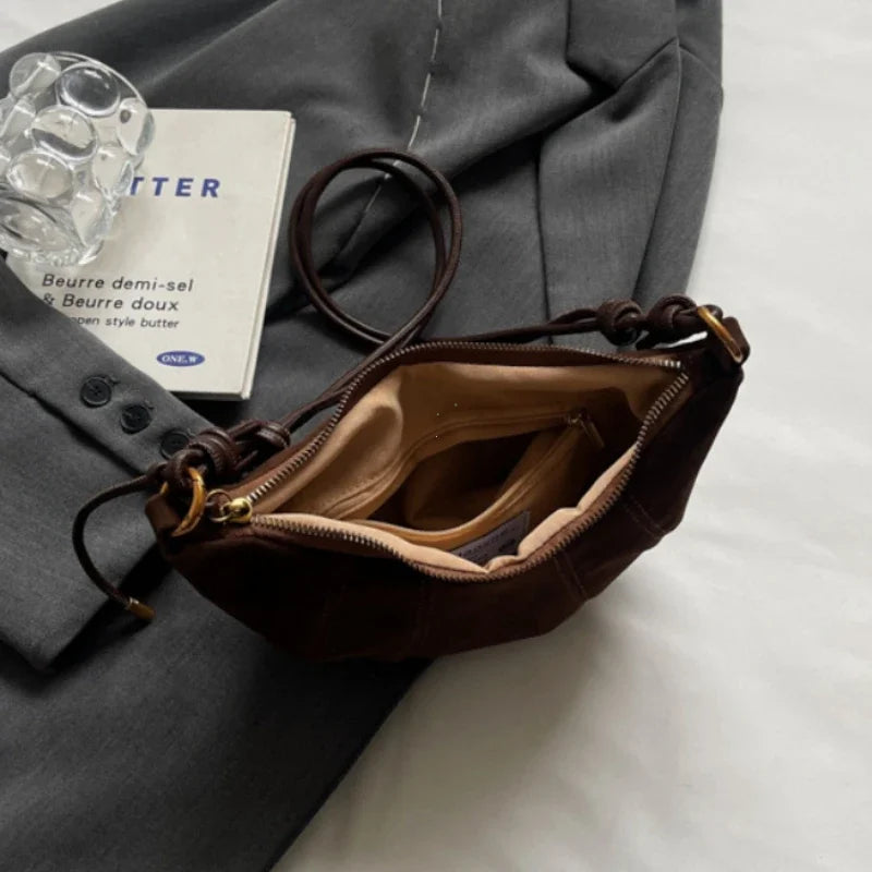 Knot Suede Hobo Bag