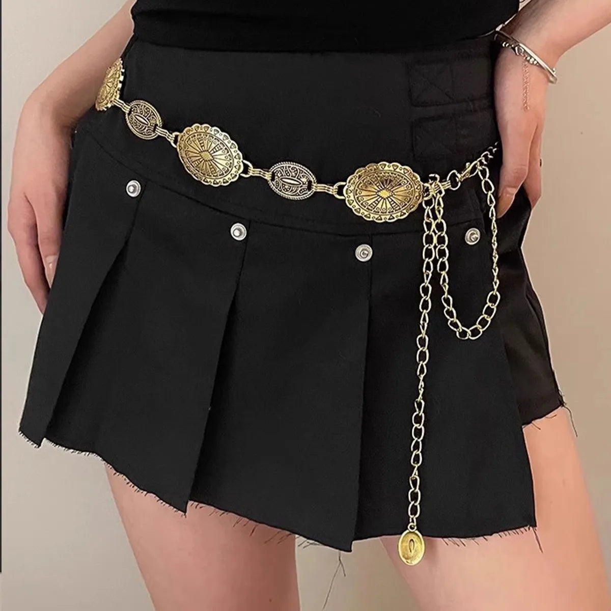 Golden Medallion Chain Belt