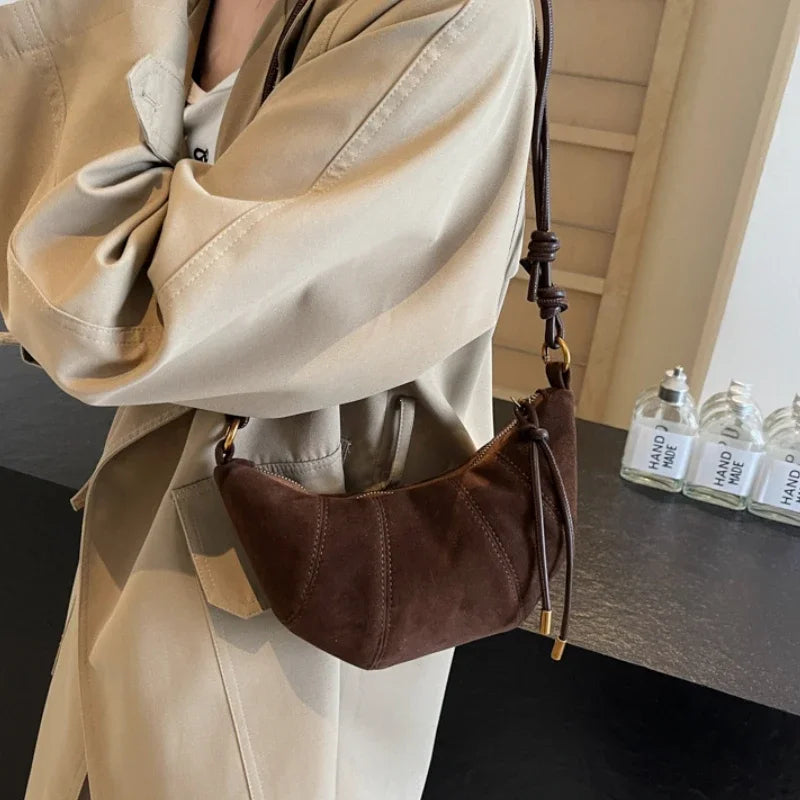 Knot Suede Hobo Bag