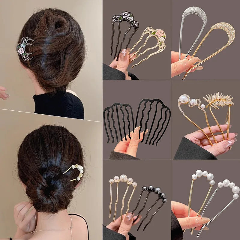 Elegance Pearl & Floral Hairpin