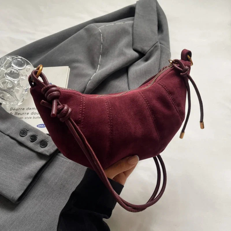 Knot Suede Hobo Bag
