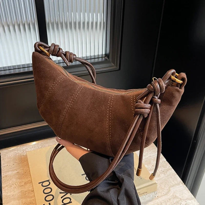 Knot Suede Hobo Bag