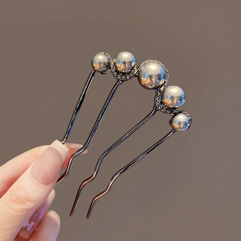 Elegance Pearl & Floral Hairpin
