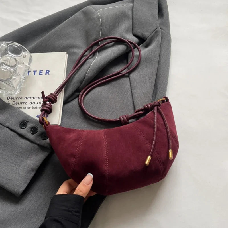 Knot Suede Hobo Bag