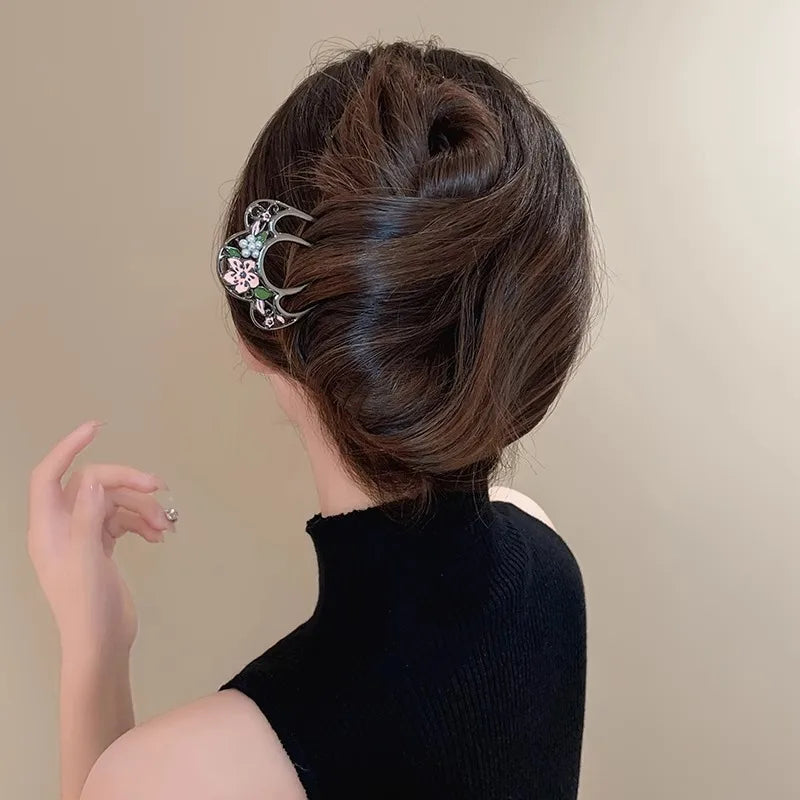 Elegance Pearl & Floral Hairpin