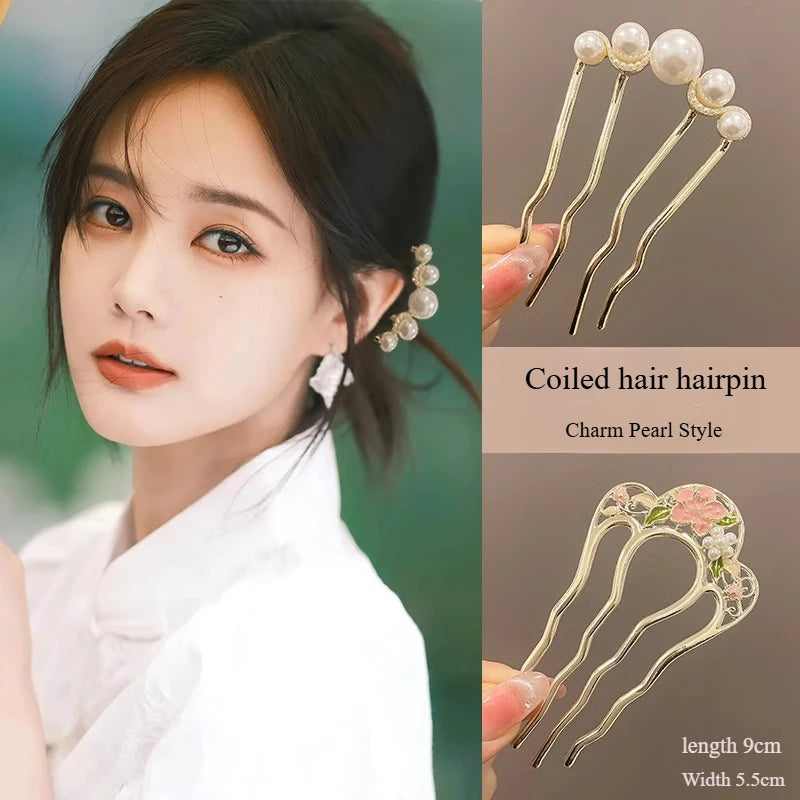 Elegance Pearl & Floral Hairpin