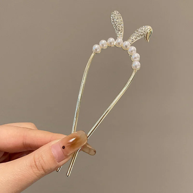 Elegance Pearl & Floral Hairpin