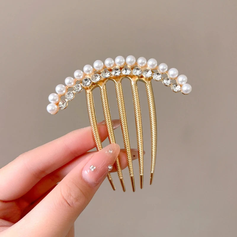 Elegance Pearl & Floral Hairpin